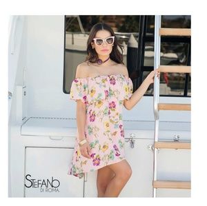 Stefano Di Roma Pink Mini Dress flowers